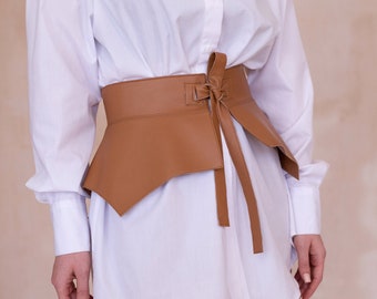 BASQUE, waist belt,  leather belt, peplum, faux leather peplum, belt, leather belt for a blouse, peplum for a shirt