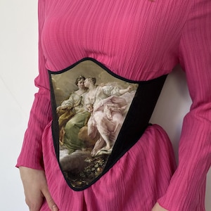 Custom made corset, corset without cups, zodiac sign, corset in large sizes to order, black corset, corset belt, corset for dress, underbust