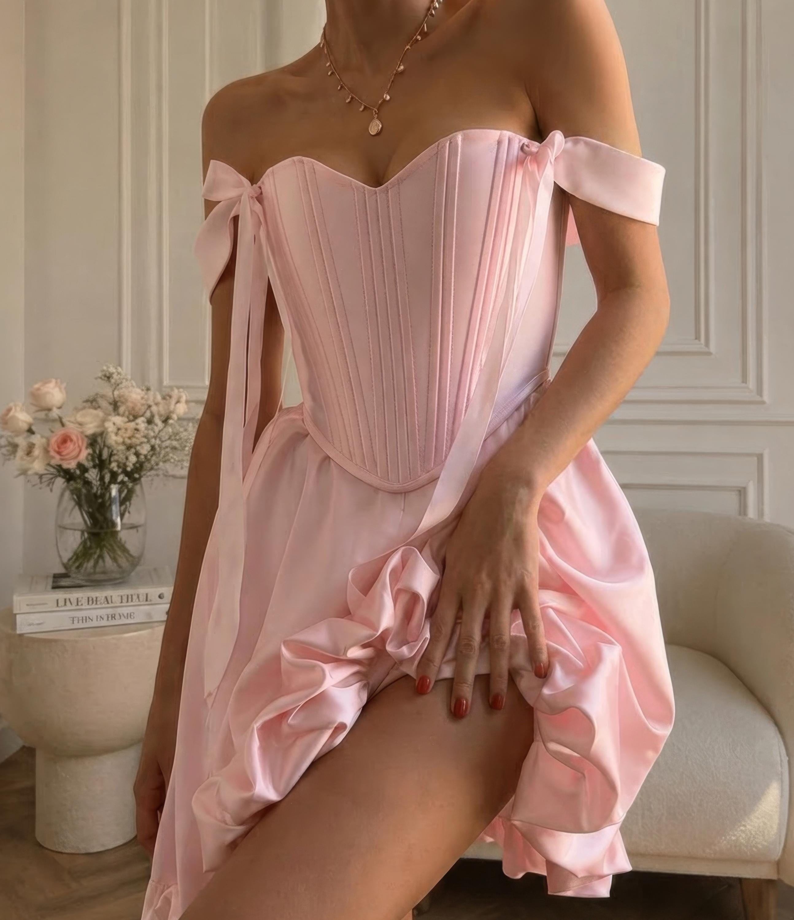 Pink Corset Dress - Etsy