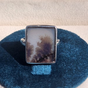 Dendritic Agate Ring: Handmade 925 Sterling Silver Botanical Jewelry