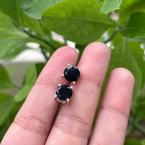 Black Onyx Studs: Handmade 925 Sterling Silver Earrings