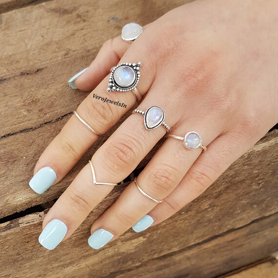 Boho moonstone best sale ring