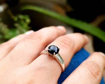 Black Onyx Statement Ring|7mm Round| Gift For Her| Handmade Ring|925 Sterling Silver| Wedding Gift| Gift For Him| Protection Stone