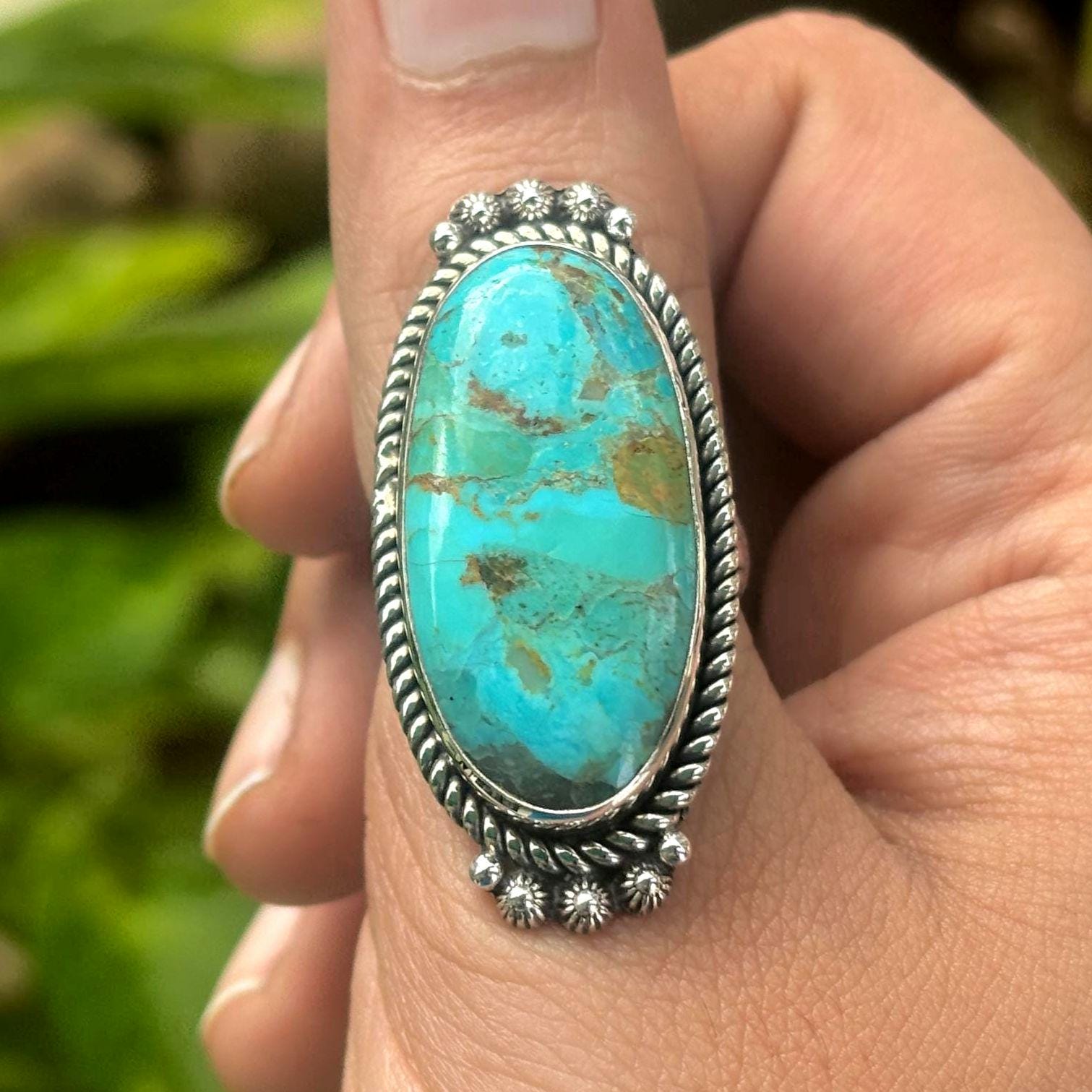 Turquoise Ring Authentic Native American Jewelry Online Size 3/4
