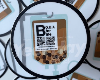 B.O.B.A Bubble Tea for Life IV Sticker | Laptop Water Bottle Phone Cute Durable Waterproof Cute Cantonese Sticker | YeetHayClub