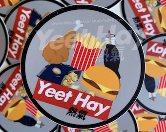 Yeet Hay 熱氣 Sticker | Yeet Hay Hot Air Laptop Water Bottle Phone Durable Waterproof Cute Cantonese Sticker | YeetHayClub