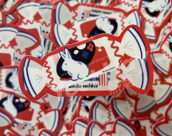 White Rabbit Asian Candy Sticker | Laptop Water Bottle Phone Durable Waterproof Cute Cantonese Sticker | YeetHayClub