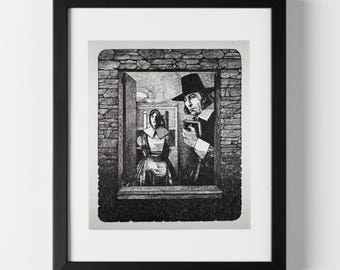 The Crucible – Vintage Hitchcock Illustration (1976)