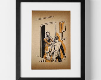 The Confrontation - Vintage Sci-Fi Novel Illustration (1958)
