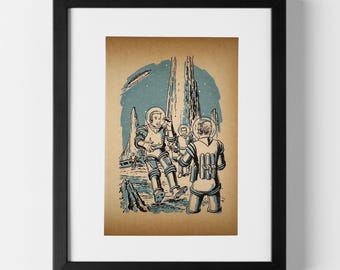 The Stick-Up - Vintage Sci-Fi Novel Illustration (1958)