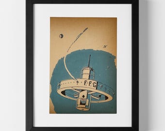 The Space Station - Vintage Sci-Fi Novel Illustration (1958)