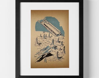 The Space Shuttle - Vintage Sci-Fi Novel Illustration (1958)