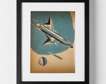 The Rocketship - Vintage Sci-Fi Novel Illustration (1958)