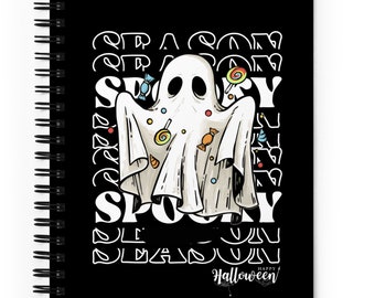 Creepy Spooky Halloween Boo Spiral Notebook - Perfect for Horror Lovers and Halloween Enthusiasts