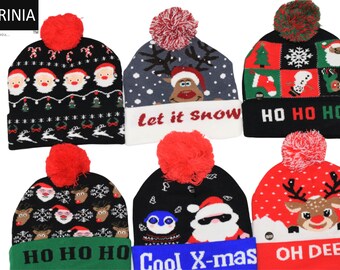 Christmas LED Light Knitted Hat Beanie Cap Lovely Shiny Gift Adult Kid Decor Christmas LED Light Knitted Hat Beanie Cap Lovely Shiny Gift Adult Kid Decor