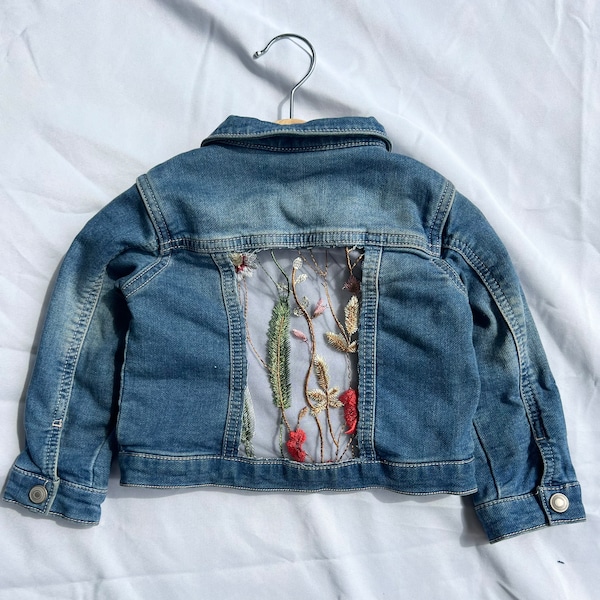 Upcycled Baby Girl Denim Jean Jacket 18 maanden