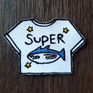 Super Tuna 슈퍼 참치 embroidered patches iron-on transfers kpop patches kim seokjin bts fan embroidered patches jin army