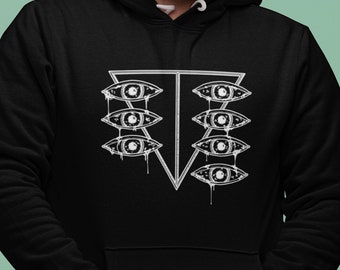 Evangelion Anime Hoodie SEELE Logo Dripping Eyes
