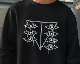 Evangelion Anime Sweatshirt SEELE Logo Nerv Dripping Eyes