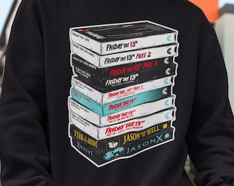 Friday the 13th VHS Tapes Horror Movie Sweatshirt Unisex