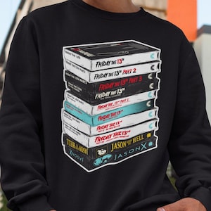 Friday the 13th VHS Tapes Horror Movie Sweatshirt Unisex