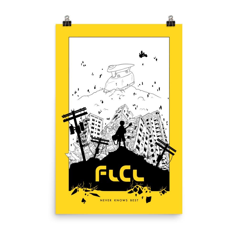 FLCL フリクリ アニメポスター | 手描きグラフィックプリント ホーム
