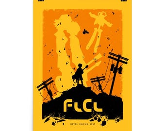 FLCL フリクリ アニメポスター | 手描きグラフィックプリント ホーム