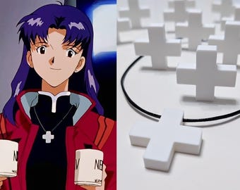Evangelion Misato Cross Cosplay 3D Printed Pendant | Anime Costume Necklace Jewelry Neon Genesis