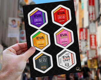 Evangelion Inspired Anime Sticker Sheet | Nerv Shinji Asuka Rei Unit-01
