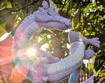 Patrón de amigurumi de ganchillo de dragón oriental