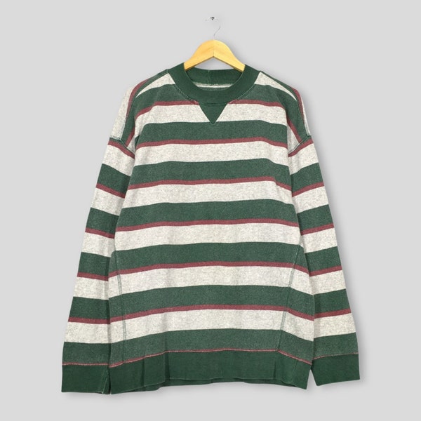 Vintage United Colors Benetton Stripes Sweatshirt Medium United Colors Of Benetton Striped Crewneck Benetton F1 Multicolor Sweater Size M