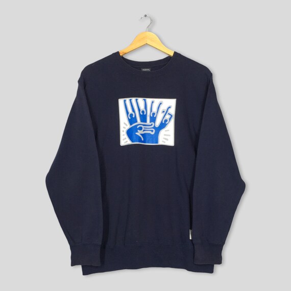 Vintage Keith Haring Pop Art Blue Sweatshirt Large Keith Haring