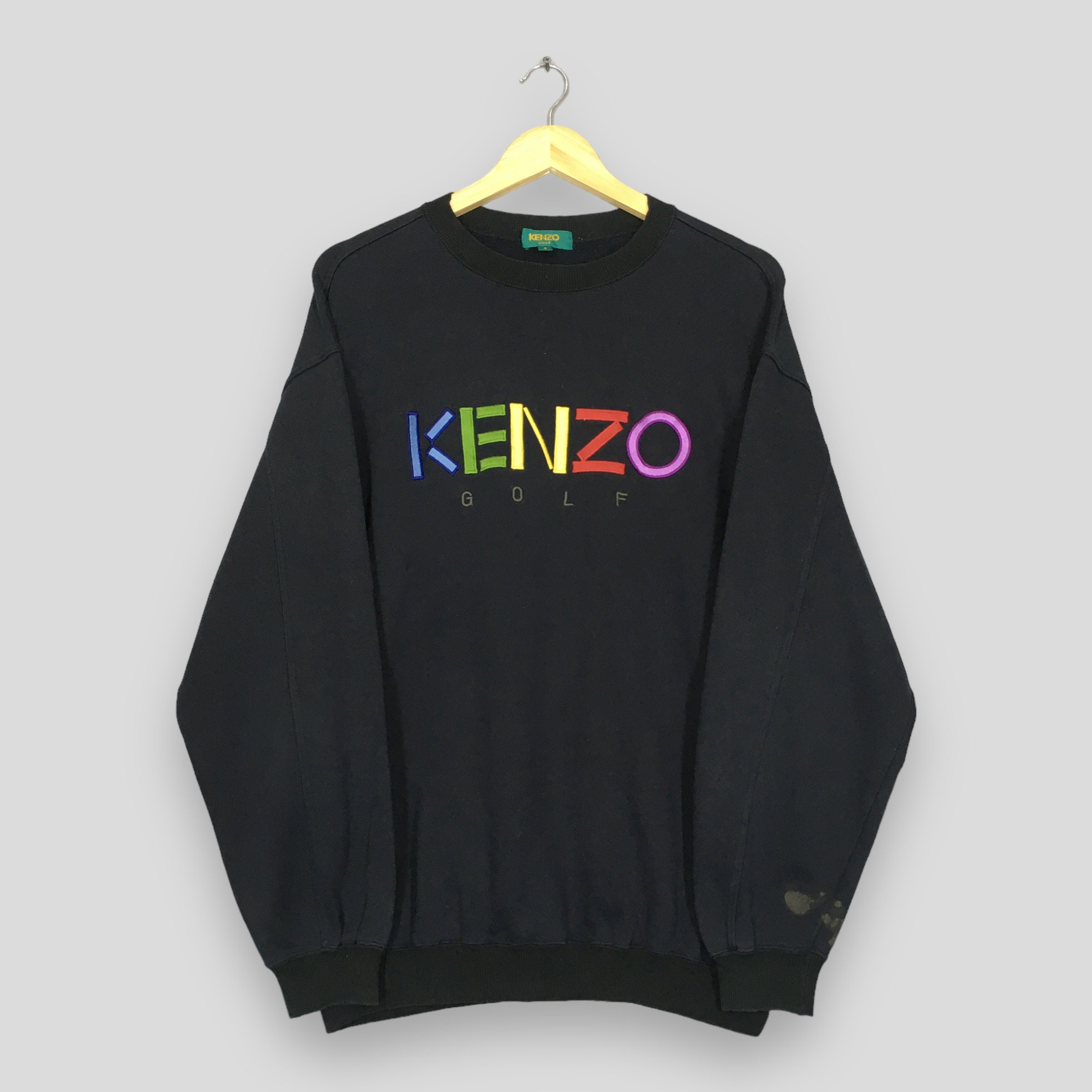 Kenzo Monogram Logo Print Hoodie In Black, Size Large 