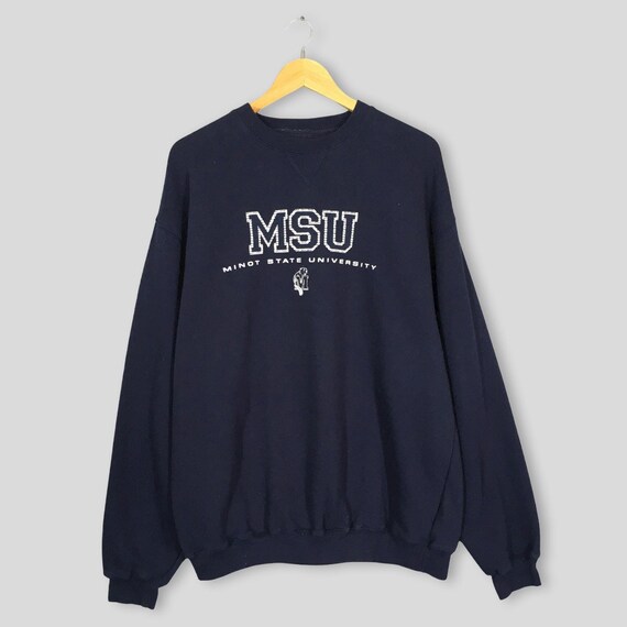 Vintage Minot State University Sweatshirt Large MSU Spell Out