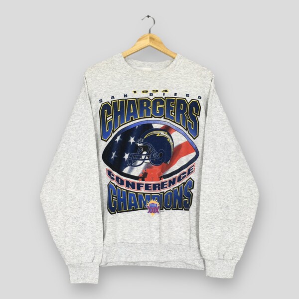 Vintage 90s San Diego Chargers NFL Sweatshirt Large San Diego Chargers Champions Sweater Los Angeles Chargers Football Gray Crewneck Size L