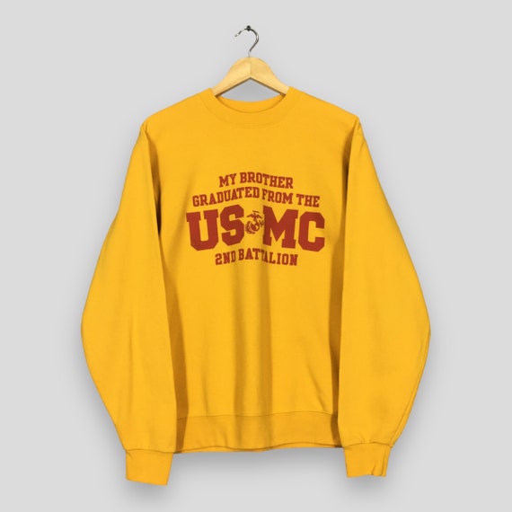 Vintage Champion United States Marine Corps Sweatshirt Medium USMC  Battalion Parris Island Sweater Us Marine Corps Yellow Crewneck Size M -  Etsy