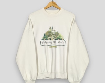 Vintage Rothenburg Ob Der Tauber German Sweatshirt Medium Rothenburg Ob Der Tauber Germany Sweater Käthe Wohlfahr White Crewneck Size M