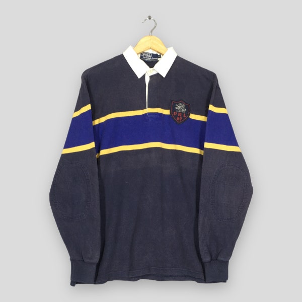 Vintage 90s Polo Ralph Lauren Rugby Shirt Medium Polo RL #67 Embroidered Logo Shirt Polo Ralph Lauren Collared Ralph Lauren Shirt Size M