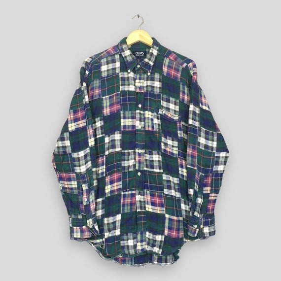 Vintage Chaps Ralph Lauren Patchwork Flannel Shir… - image 1