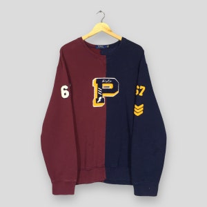 Vintage Polo Ralph Lauren P-Wing Sweatshirt Large Polo Ralph Lauren Patch Varsity Sweater Ralph Lauren P Wing 67 Colorblock Crewneck Size L image 1