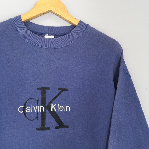 Buy Vintage 90s Calvin Klein Blue Sweatshirt Medium Calvin Klein Jeans Embroidered Logo Sweater Calvin Klein New York Jumper Ck Crewneck Size M Online in India Etsy