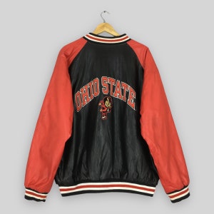 Vintage Ohio State Buckeyes NCAA Varsity Leather Jacket Xlarge Ohio State Embroidery Wool Jacket Ohio State University Button Jacket Size XL Etsy