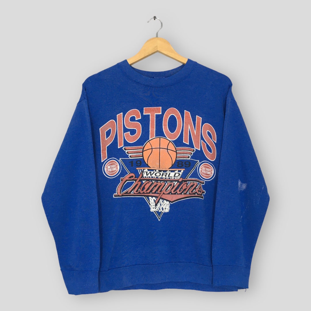 Vintage 80s Distressed Detroit Pistons NBA Sweatshirt Medium Detroit