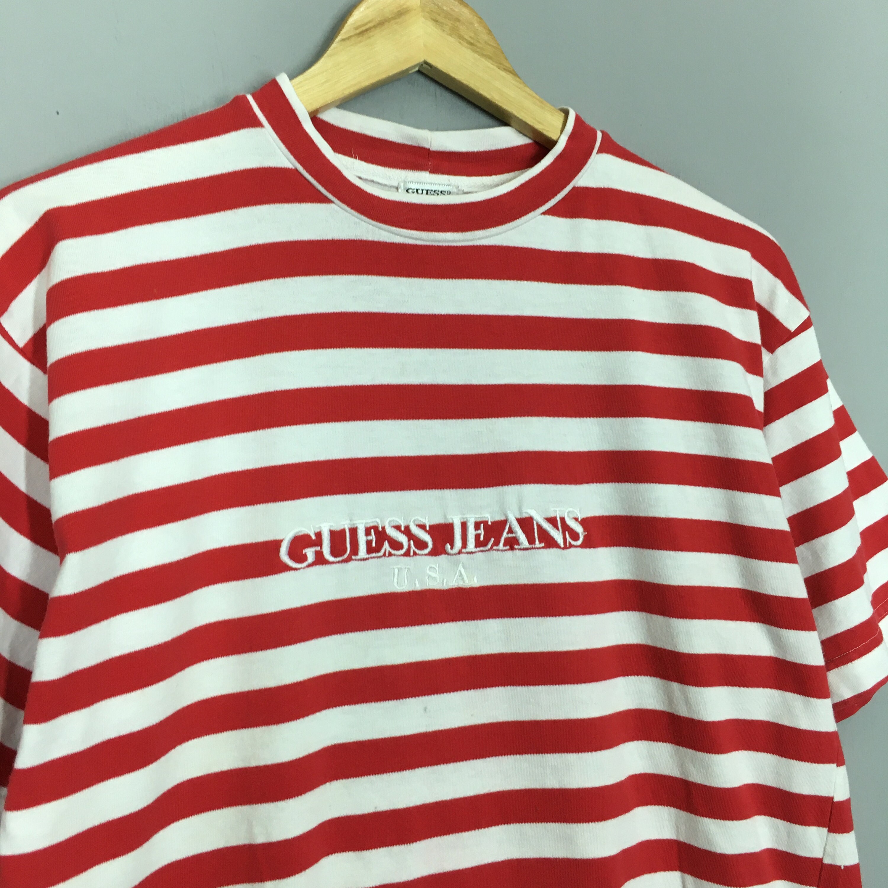 Guess jeans usa t shirt striped online
