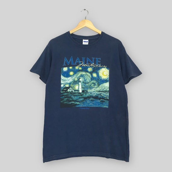 Vintage Vincent Van Gogh Maine T Shirt Large Van … - image 1