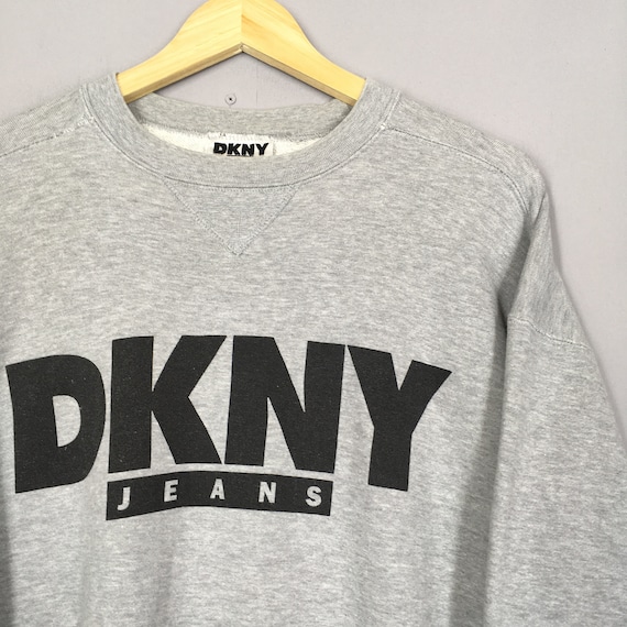 Vintage 90s Dkny Jeans Usa Gray Sweatshirt XLarge… - image 2