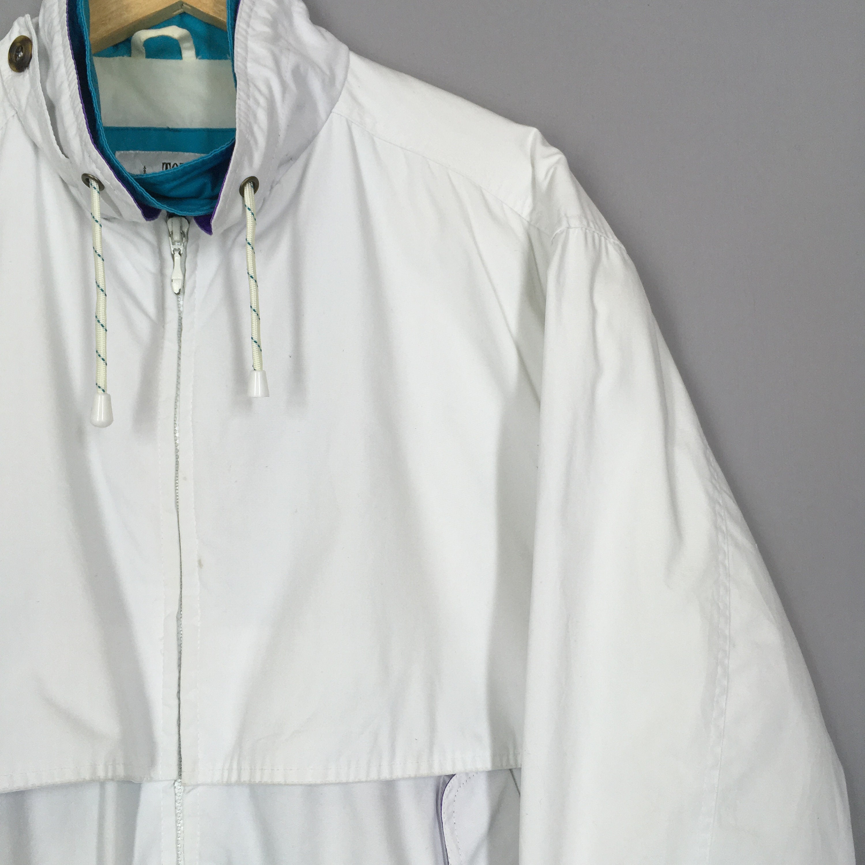 Vintage London Fog Harrington Jacket Large London Fog Two Pockets White Jacket Baracuta G9