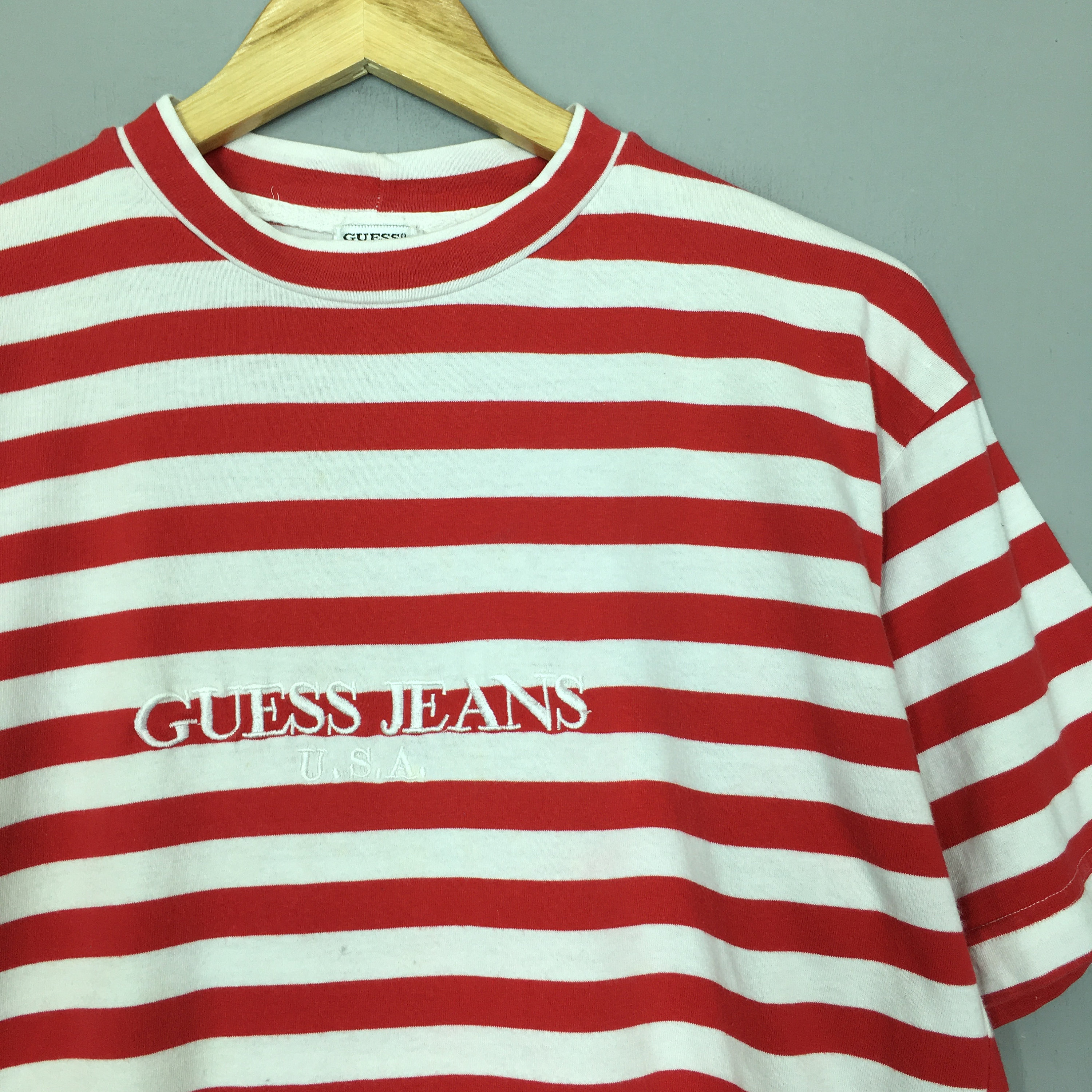 Vintage 90s Guess Jeans Striped T Shirt Small Jeans Usa Etsy