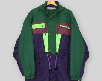 Vintage Windex Pro Ski Wear Parka Jacket Large Windex Pro Skiing Cold Weather Bomber Neon Jacket Windex Multicolor Winter Hoodie Coat Size L