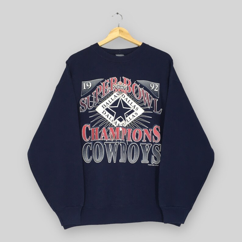 Vintage 90s Dallas Cowboys NFL Sweatshirt XLarge Dallas Cowboys Super Bowl Champs Sweater Cowboys American Football Rugby Crewneck Size XL image 1